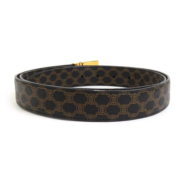 Auth CELINE Macadam Belt Black/Brown/Gold PVC/Metal - Picture 3 of 8
